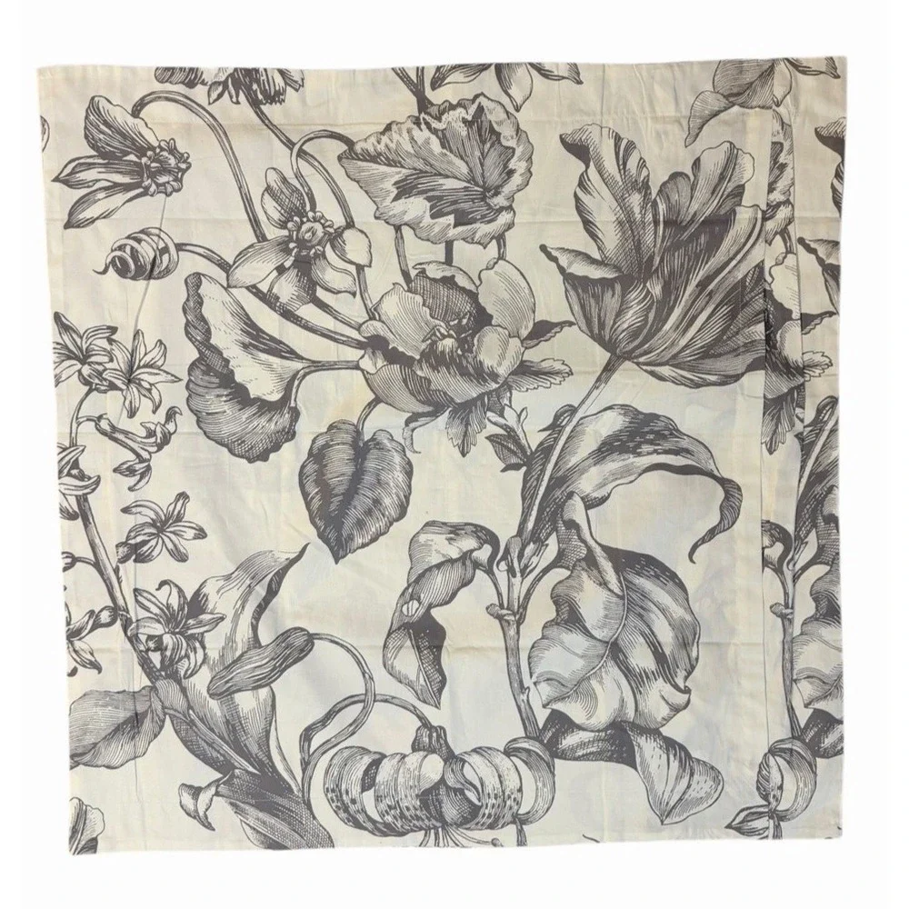 Pottery Barn Pippa Euro‎ Pillow Sham Floral Botanitcal Organic Cotton 30x30